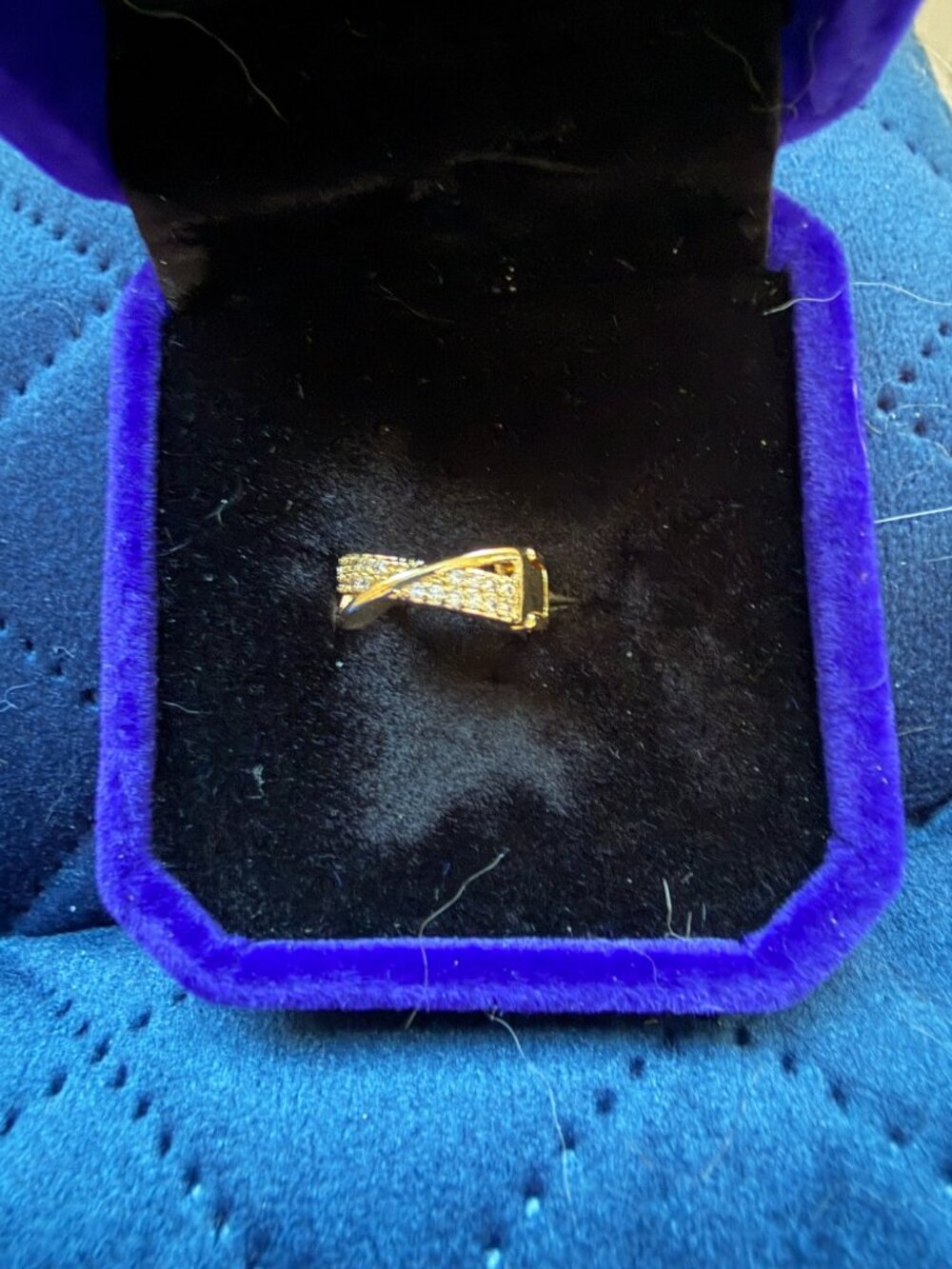 Dainty Golden-Plated Huggie Hoop Earrings with CZ - NEW - Picture 7 of 7
